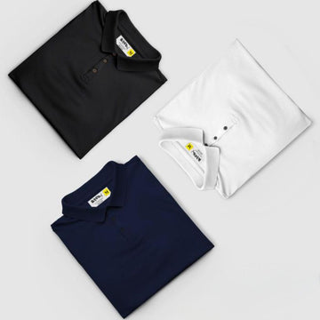 ✅Poly Cotton💎Solid Half 👕Sleeves 🕺Mens Polo T-shirt 👔(Pack of 3)📦📦📦